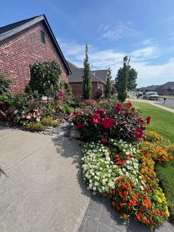 Front Garden Landscape Transformation in Broken Arrow image
